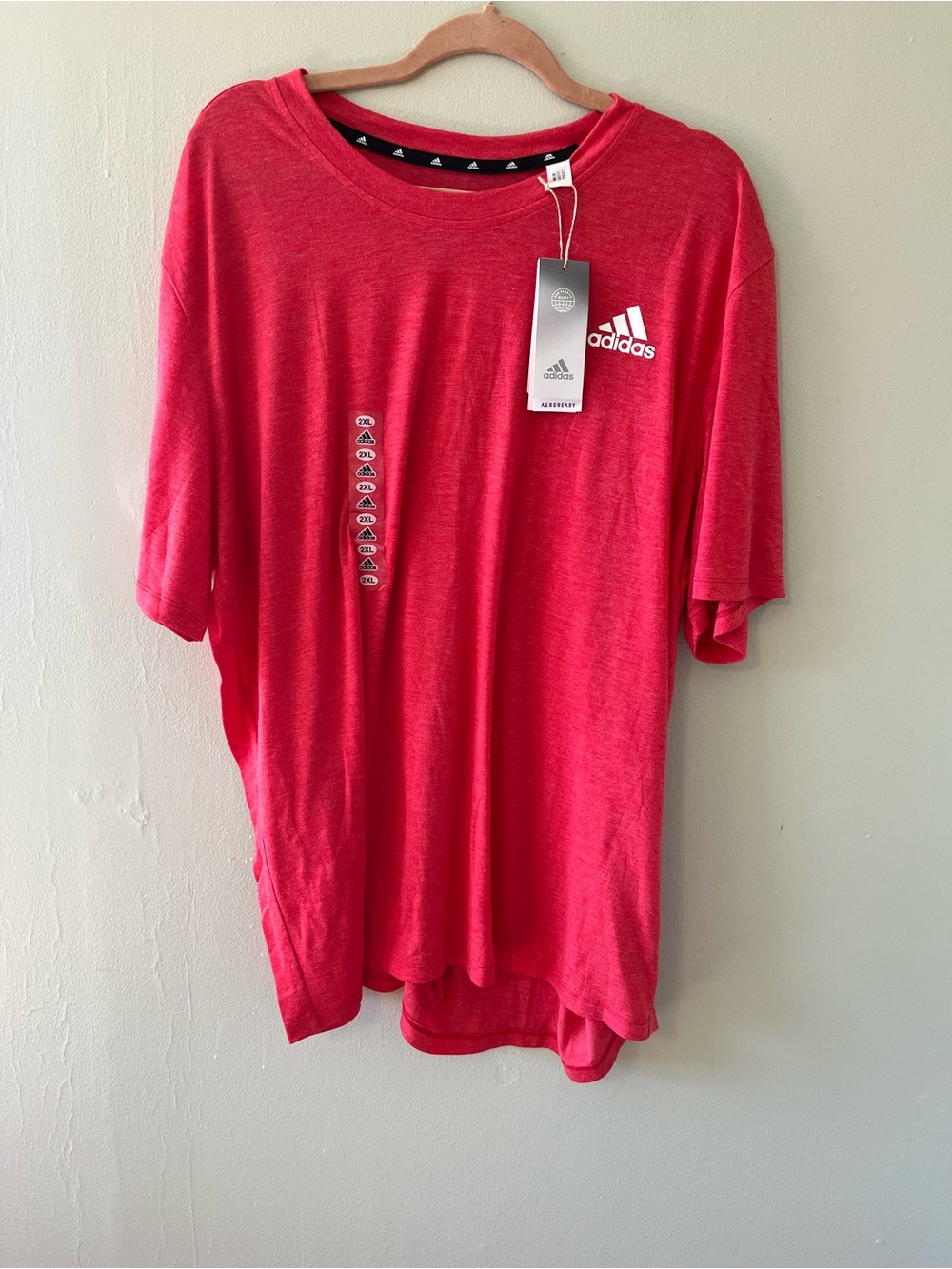adidas Men’s Red Short-Sleeve Logo Tee